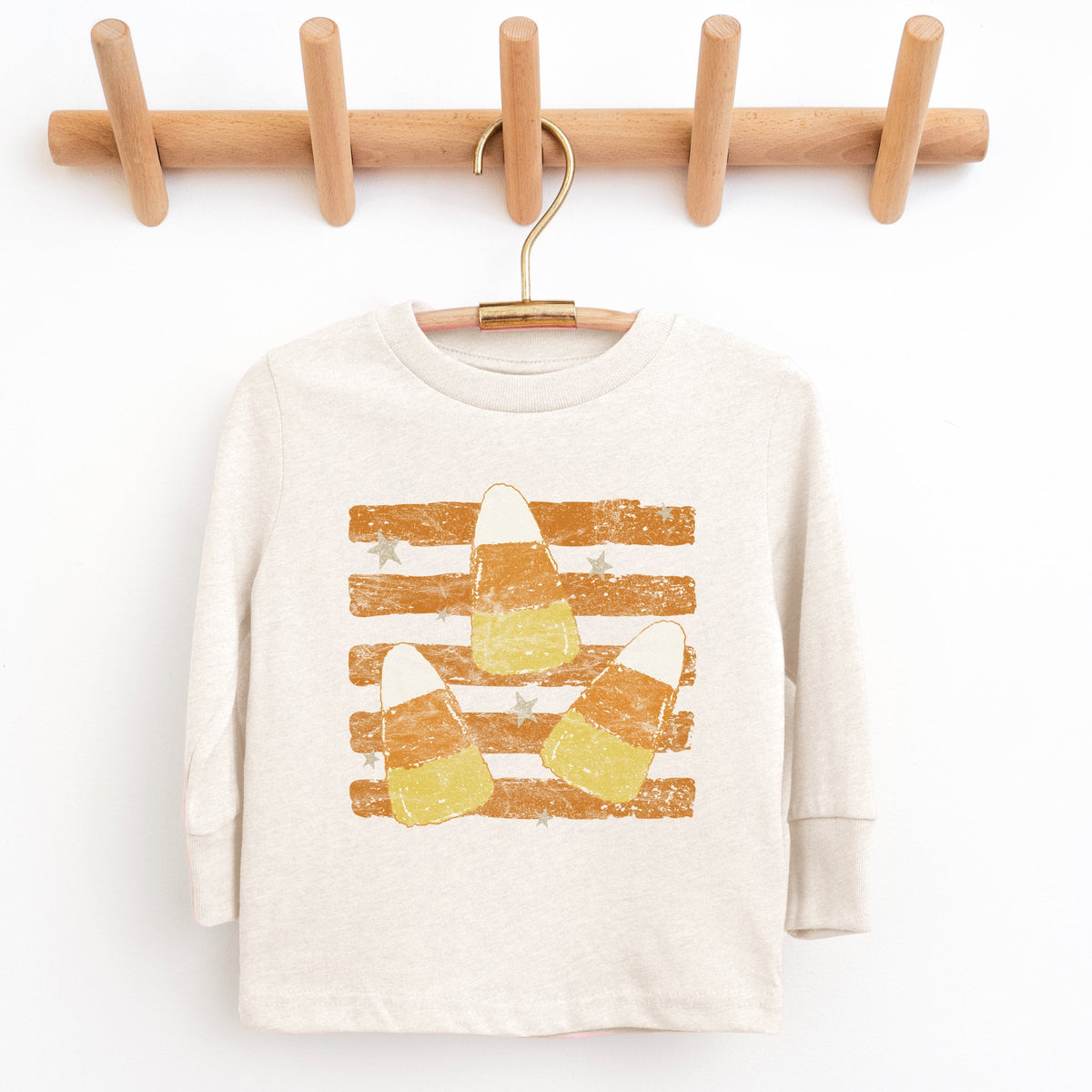 Candy Corn Orange Stripes - Youth Long Sleeve Graphic T-Shirt