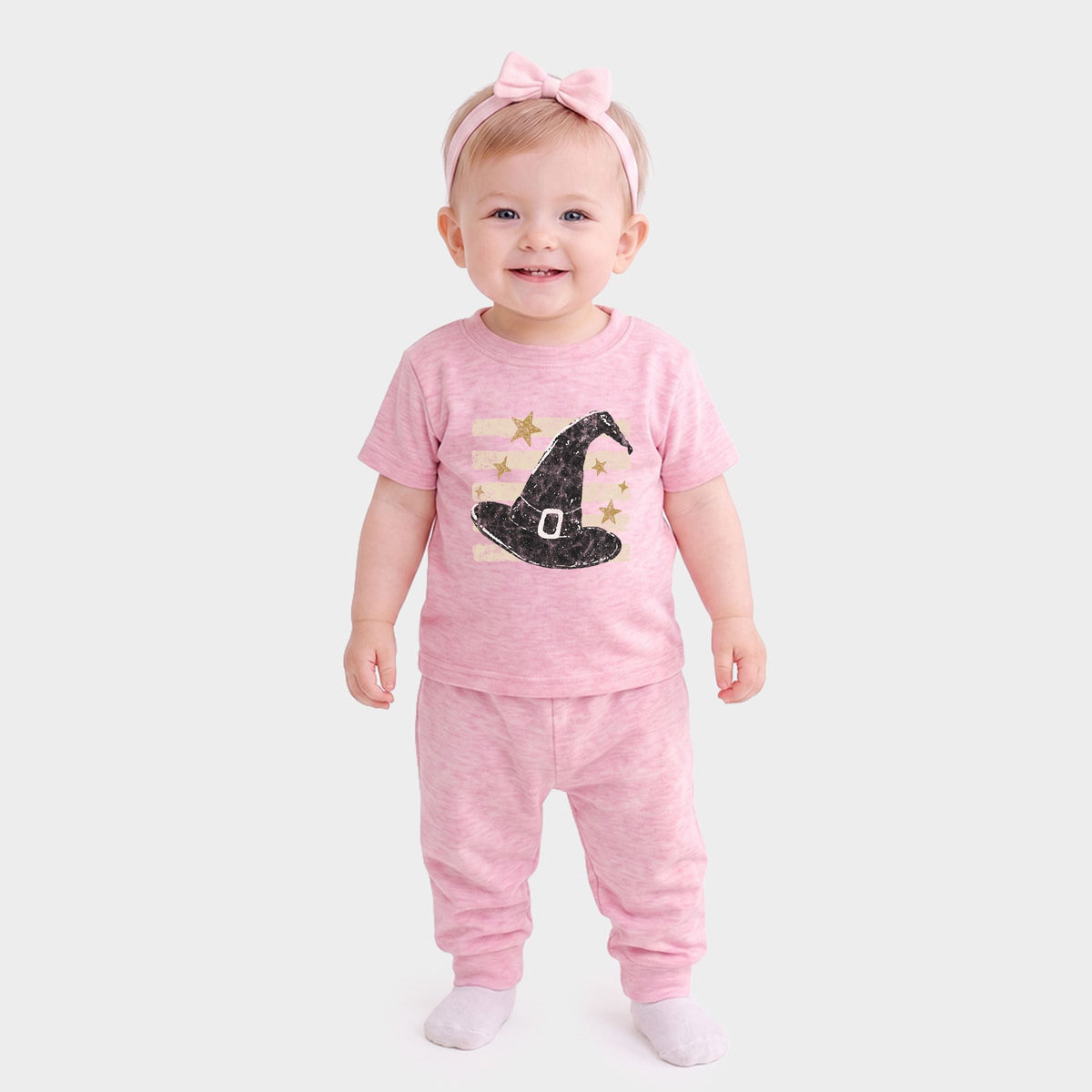 Witch Hat Stripes - Infant Jogger Pant Crew Set