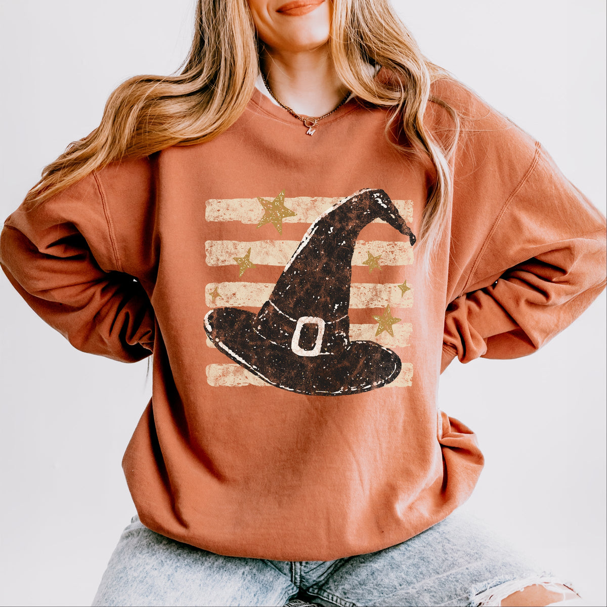 Witch Hat Stripes - Women's Lightweight Garment Dyed Sweatshirt