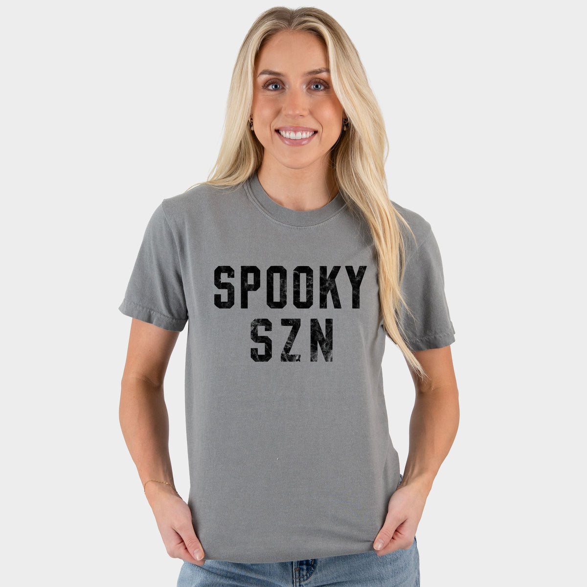 Spooky SZN Varsity - Women's Garment Dyed Graphic T-Shirt