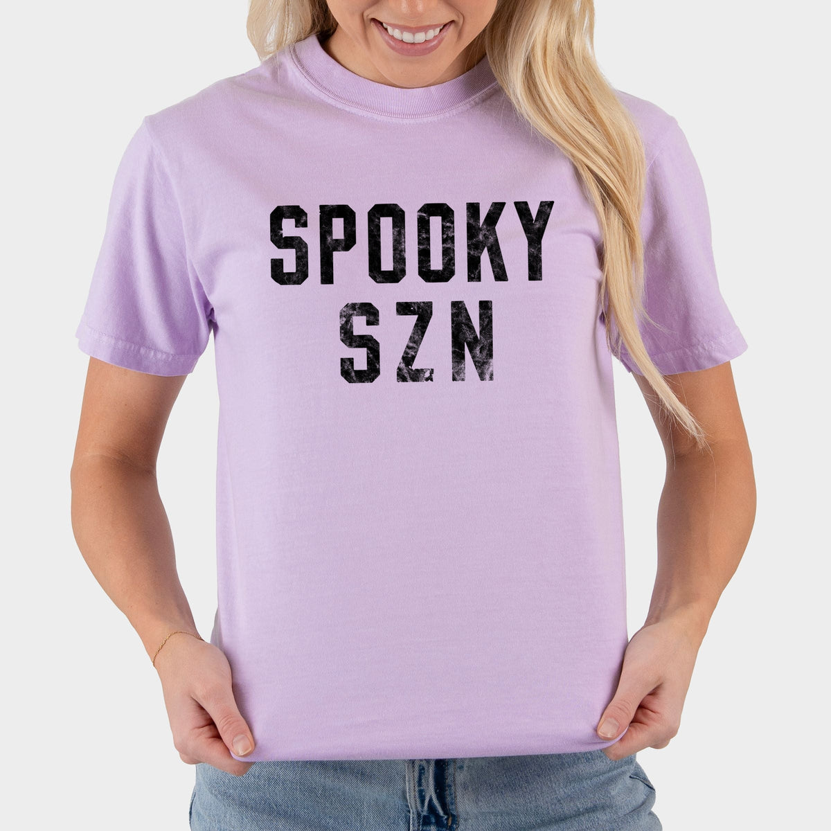 Spooky SZN Varsity - Women's Garment Dyed Graphic T-Shirt