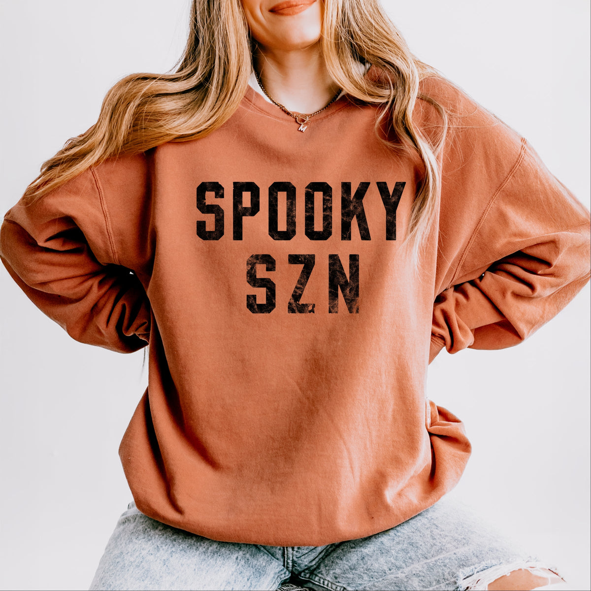 Spooky SZN Varsity - Women's Lightweight Garment Dyed Sweatshirt