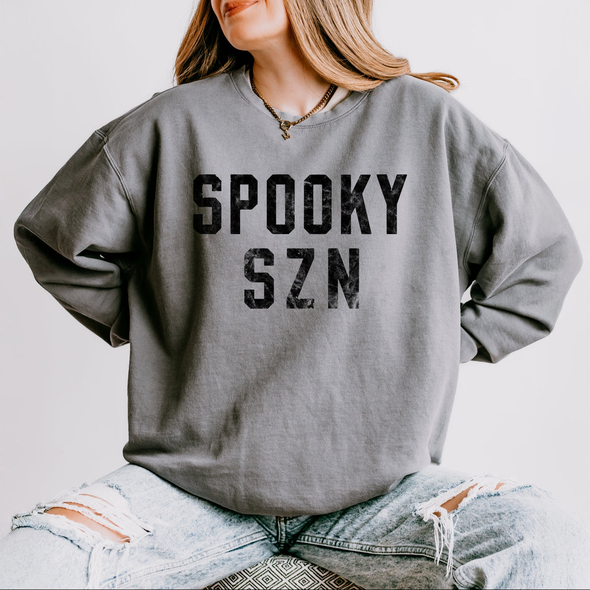 Spooky SZN Varsity - Women's Lightweight Garment Dyed Sweatshirt
