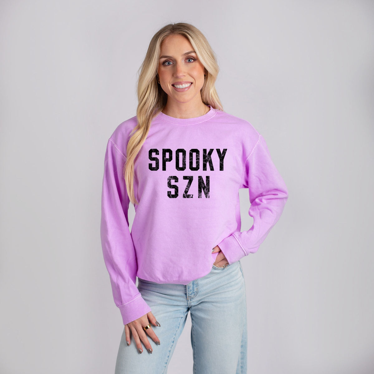 Spooky SZN Varsity - Women's Lightweight Garment Dyed Sweatshirt
