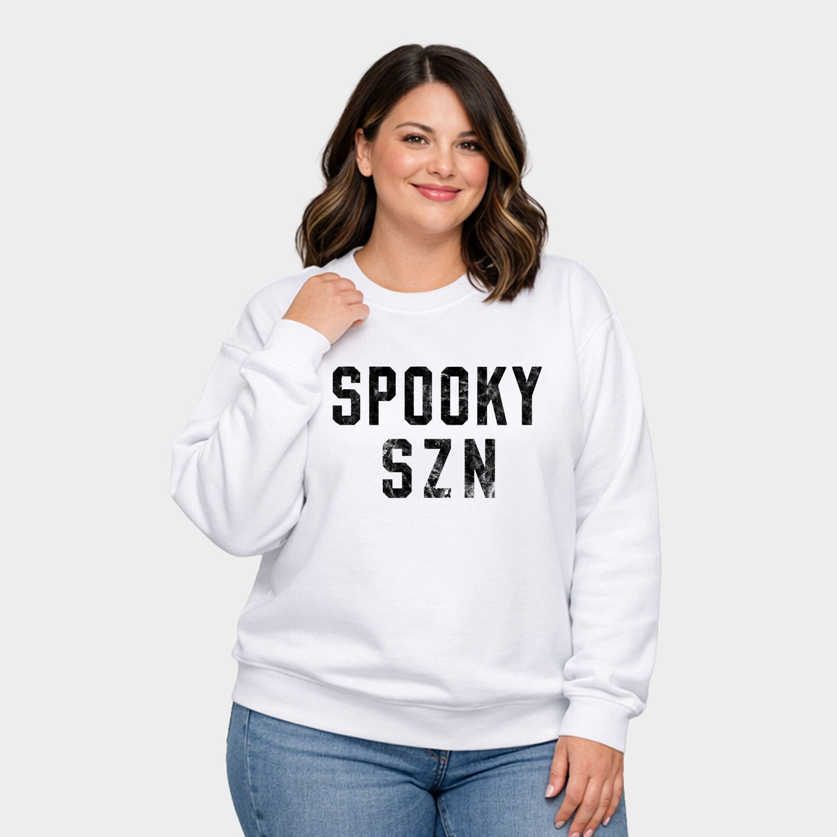 Spooky SZN Varsity -  Women's Plus Sized Graphic Sweatshirt