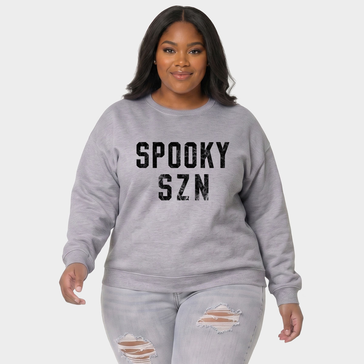 Spooky SZN Varsity -  Women's Plus Sized Graphic Sweatshirt