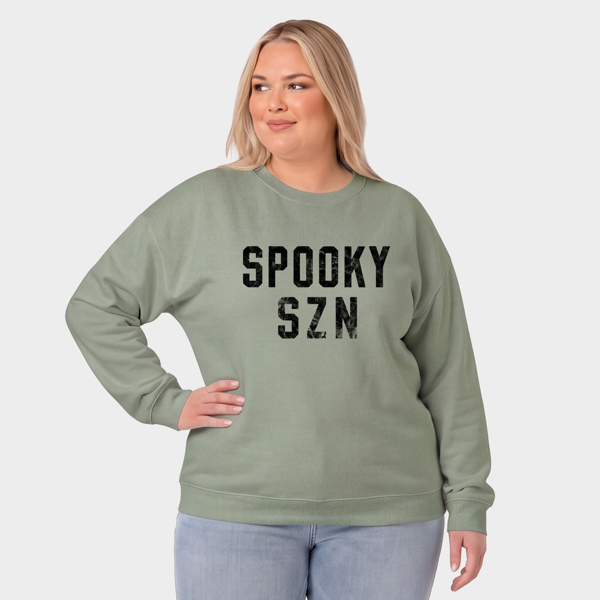 Spooky SZN Varsity -  Women's Plus Sized Graphic Sweatshirt