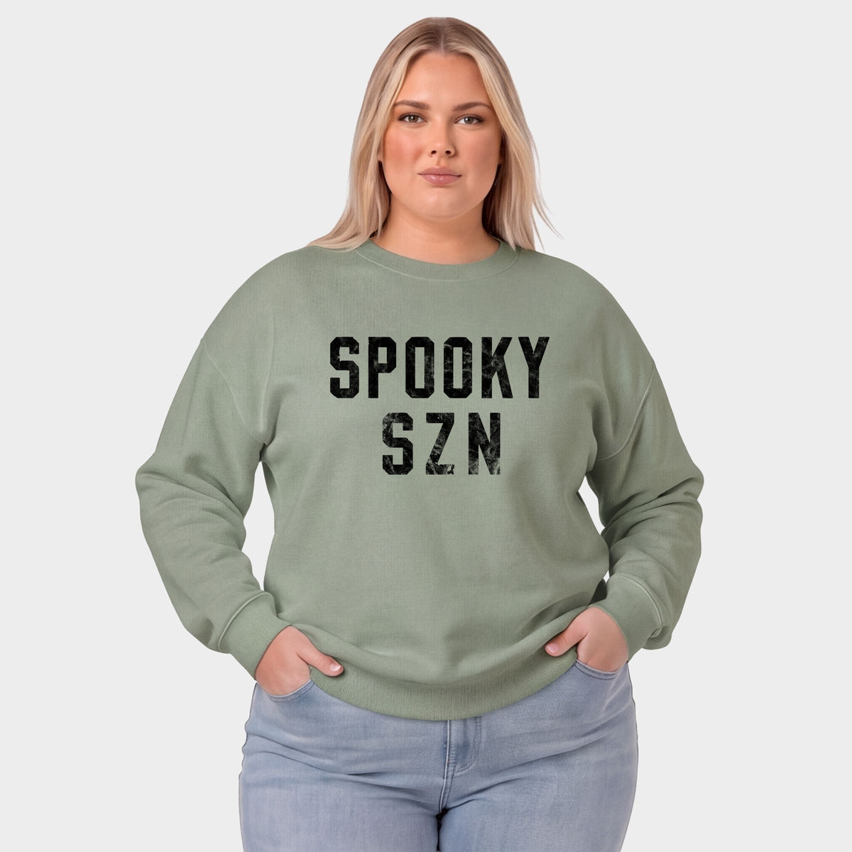 Spooky SZN Varsity -  Women's Plus Sized Graphic Sweatshirt