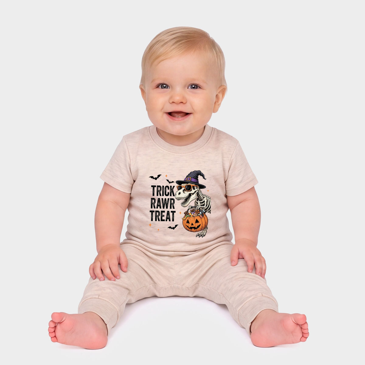 Trick Rawr Treat Dino - Infant Jogger Pant Crew Set