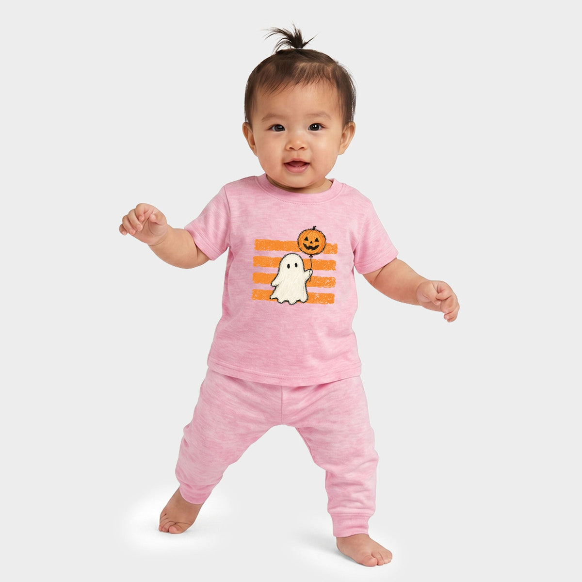 Ghost Balloon Stripes - Infant Jogger Pant Crew Set