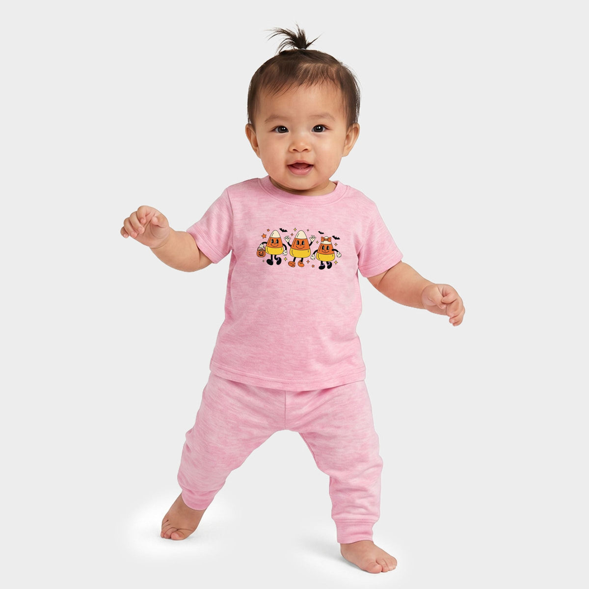 Candy Corn Retro Characters - Infant Jogger Pant Crew Set