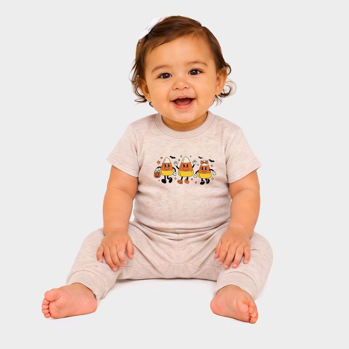 Candy Corn Retro Characters - Infant Jogger Pant Crew Set