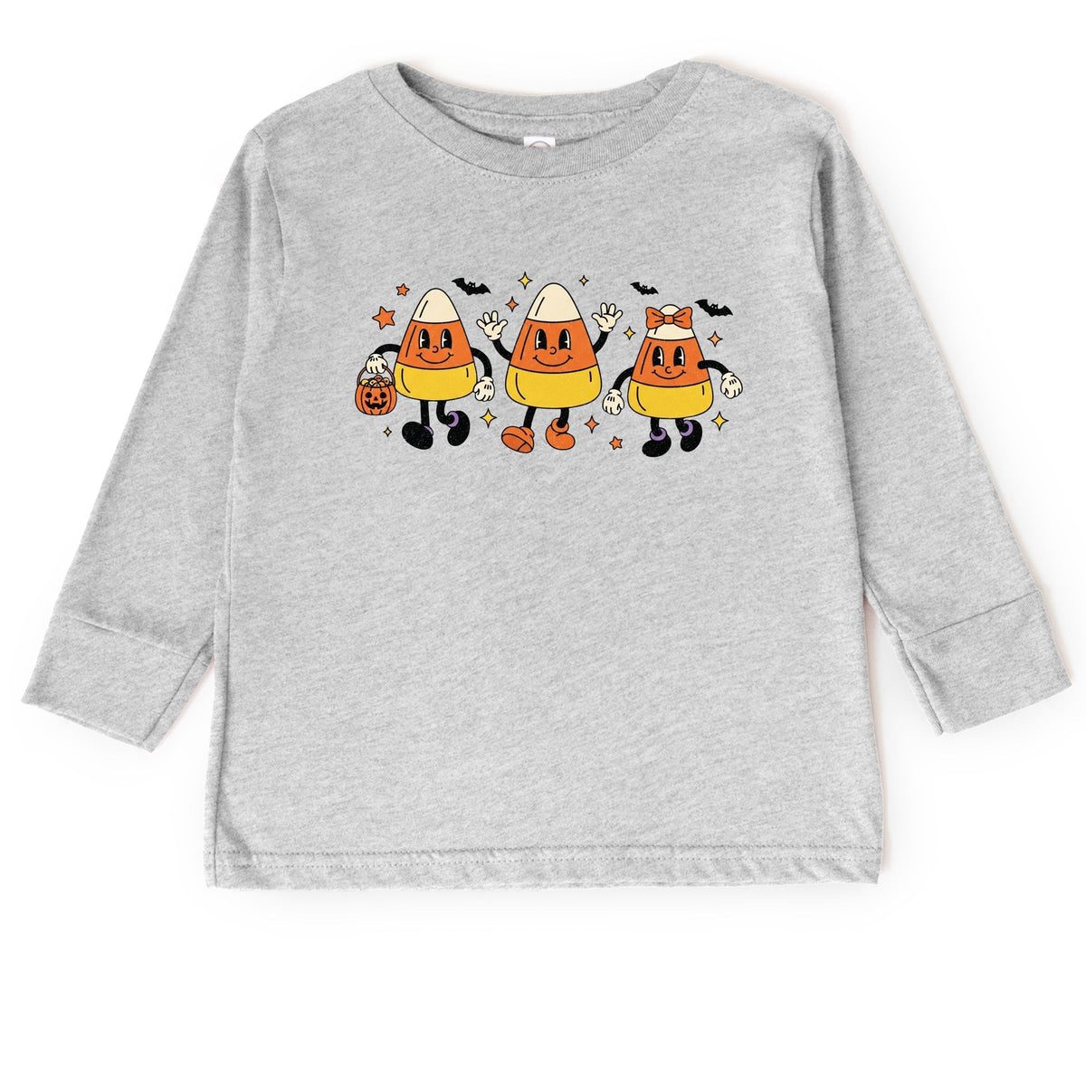 Candy Corn Retro Characters - Toddler Long Sleeve Graphic Tee