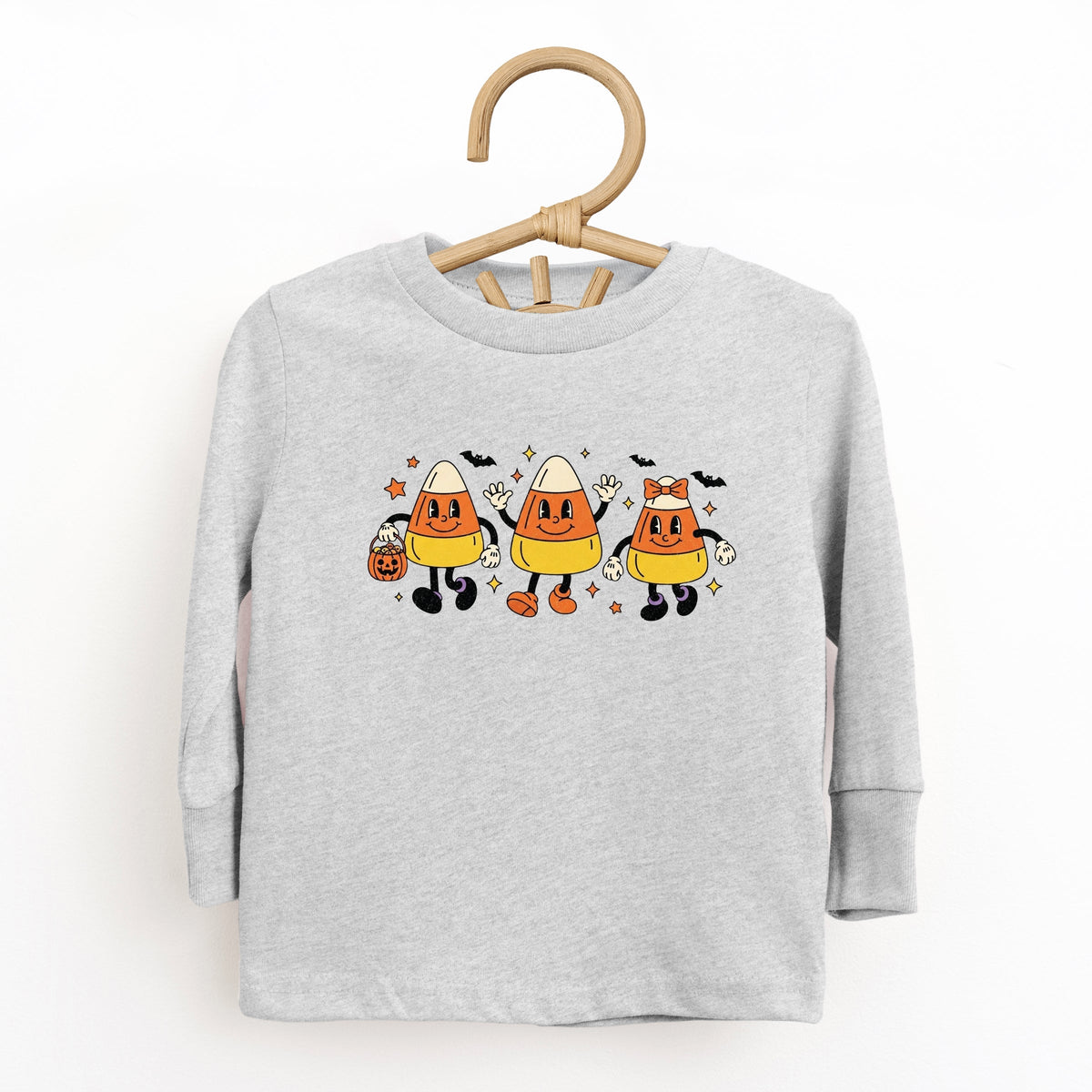 Candy Corn Retro Characters - Toddler Long Sleeve Graphic Tee