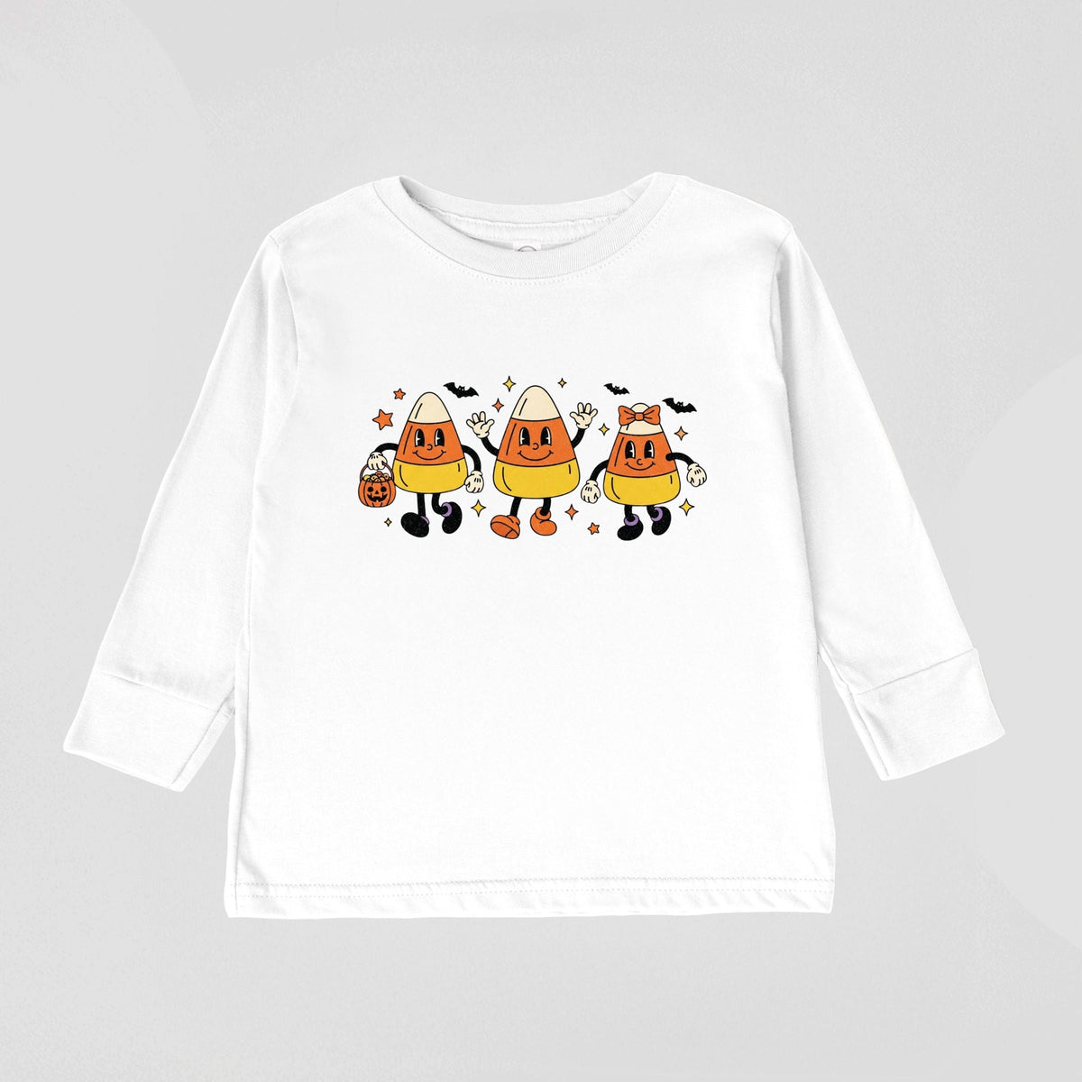 Candy Corn Retro Characters - Toddler Long Sleeve Graphic Tee