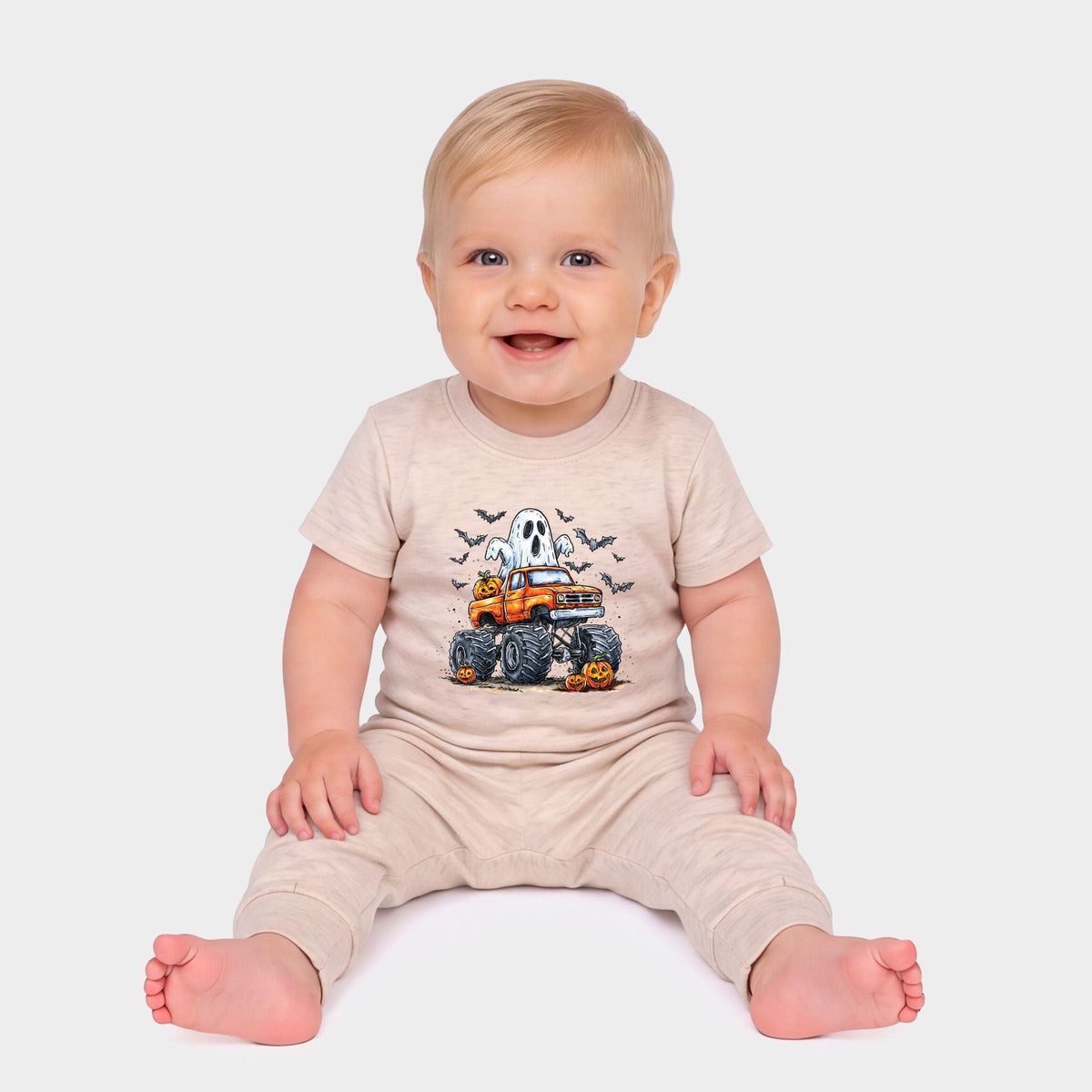 Monster Truck Ghost - Infant Jogger Pant Crew Set