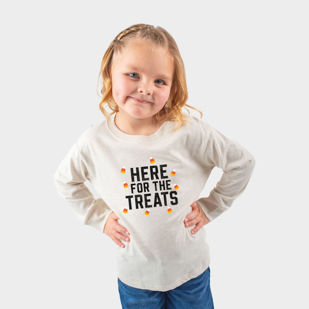 Here For The Treats - Toddler Long Sleeve Graphic Tee