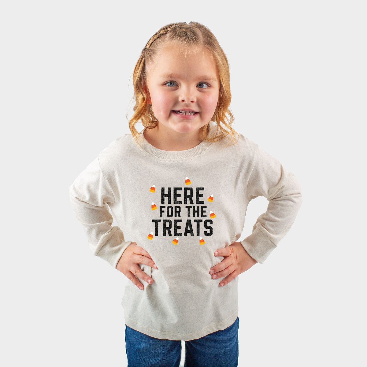 Here For The Treats - Toddler Long Sleeve Graphic Tee