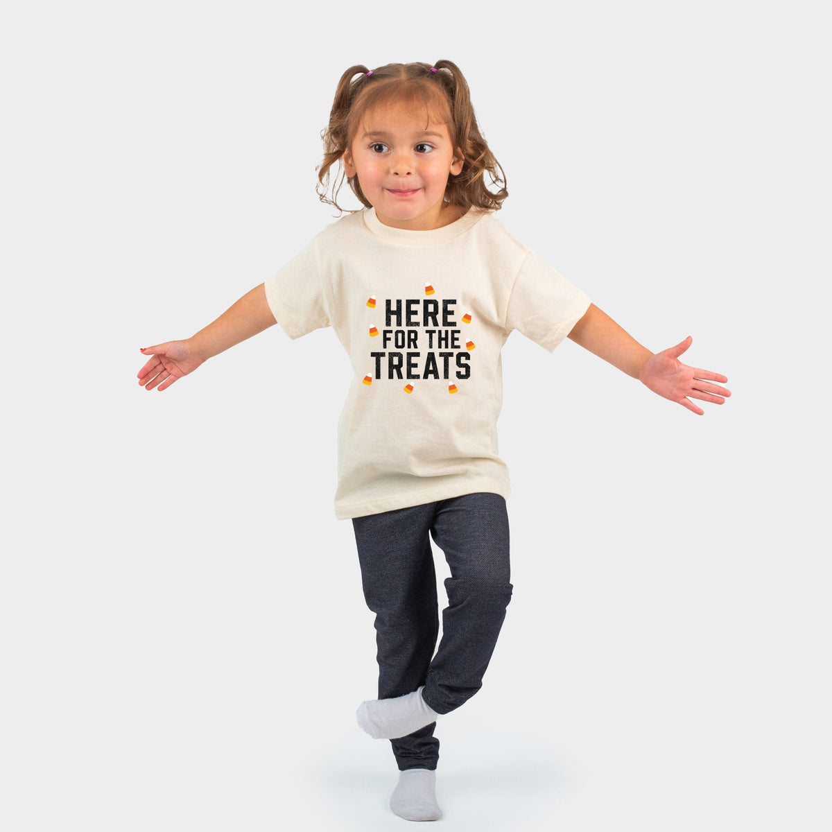 Here For The Treats - Toddler Short Sleeve Graphic T-Shirt