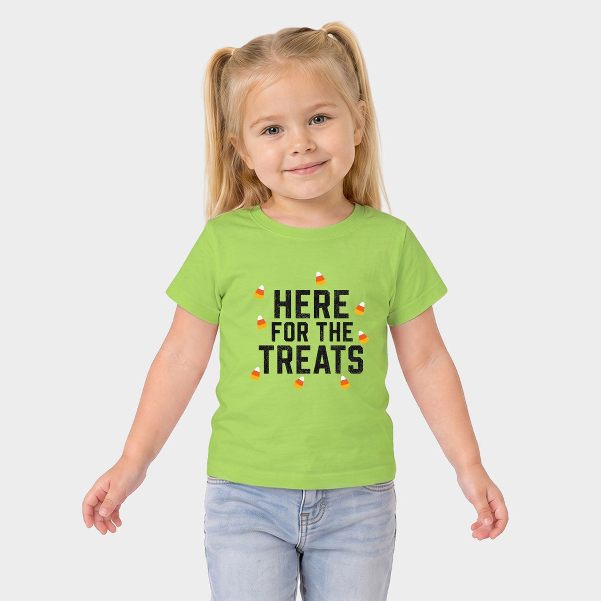 Here For The Treats - Toddler Short Sleeve Graphic T-Shirt