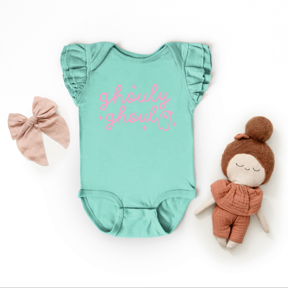 Ghouly Ghoul - Infant Girl's Flutter Sleeve Bodysuit