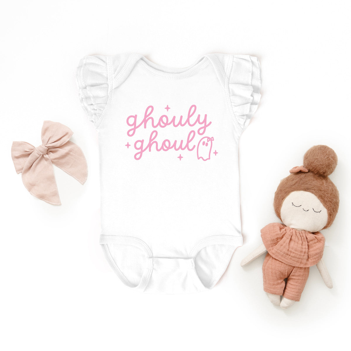 Ghouly Ghoul - Infant Girl's Flutter Sleeve Bodysuit