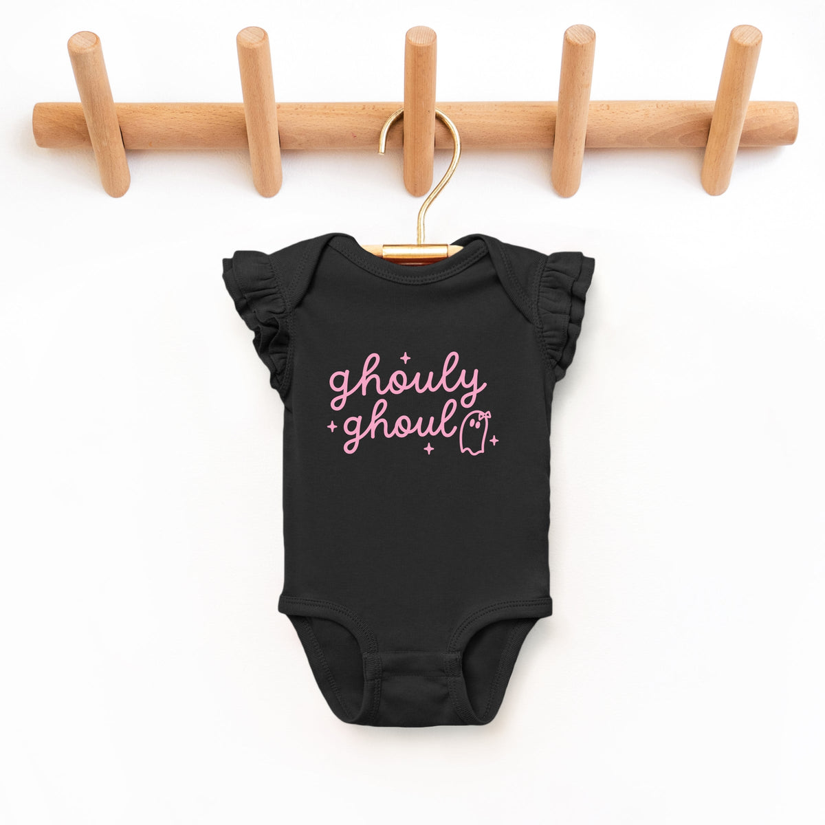 Ghouly Ghoul - Infant Girl's Flutter Sleeve Bodysuit