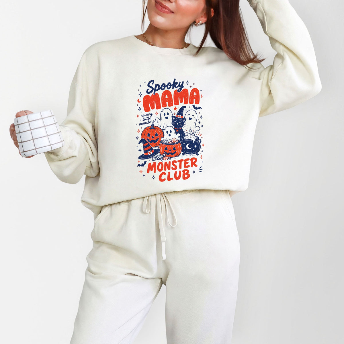 Spooky Mama Monster Club - Women's Lightweight Garment Dyed Sweatshirt