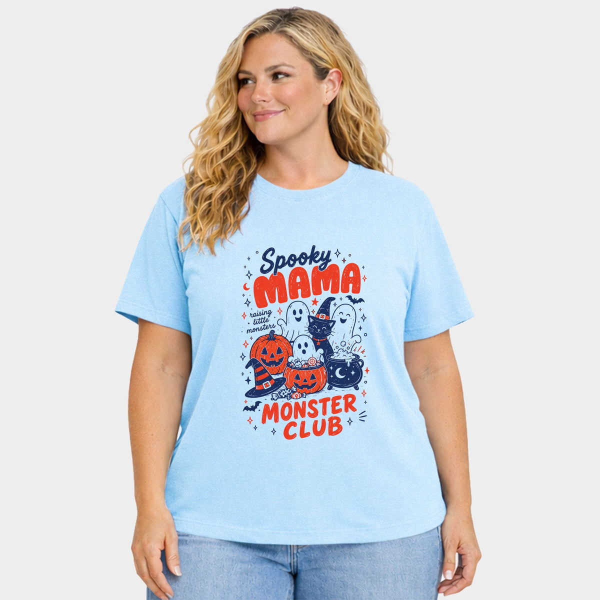 Spooky Mama Monster Club - Women's Plus Garment Dyed Tee
