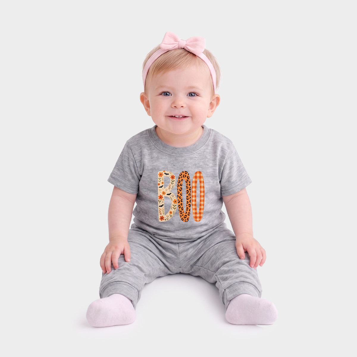 Boo Tall Pattern - Infant Jogger Pant Crew Set