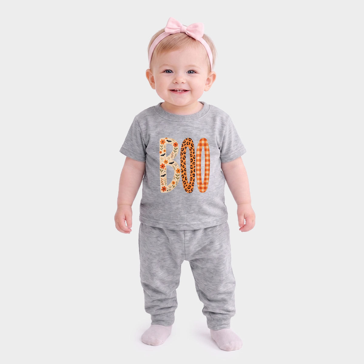 Boo Tall Pattern - Infant Jogger Pant Crew Set