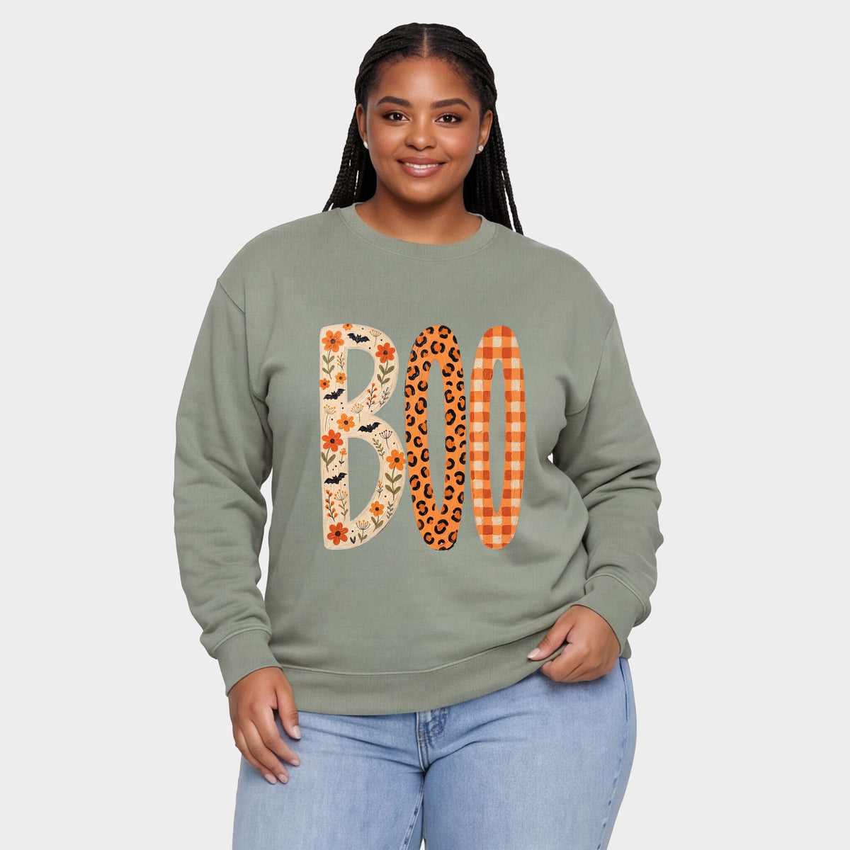 Boo Tall Pattern - Women's Plus Sweatshirt