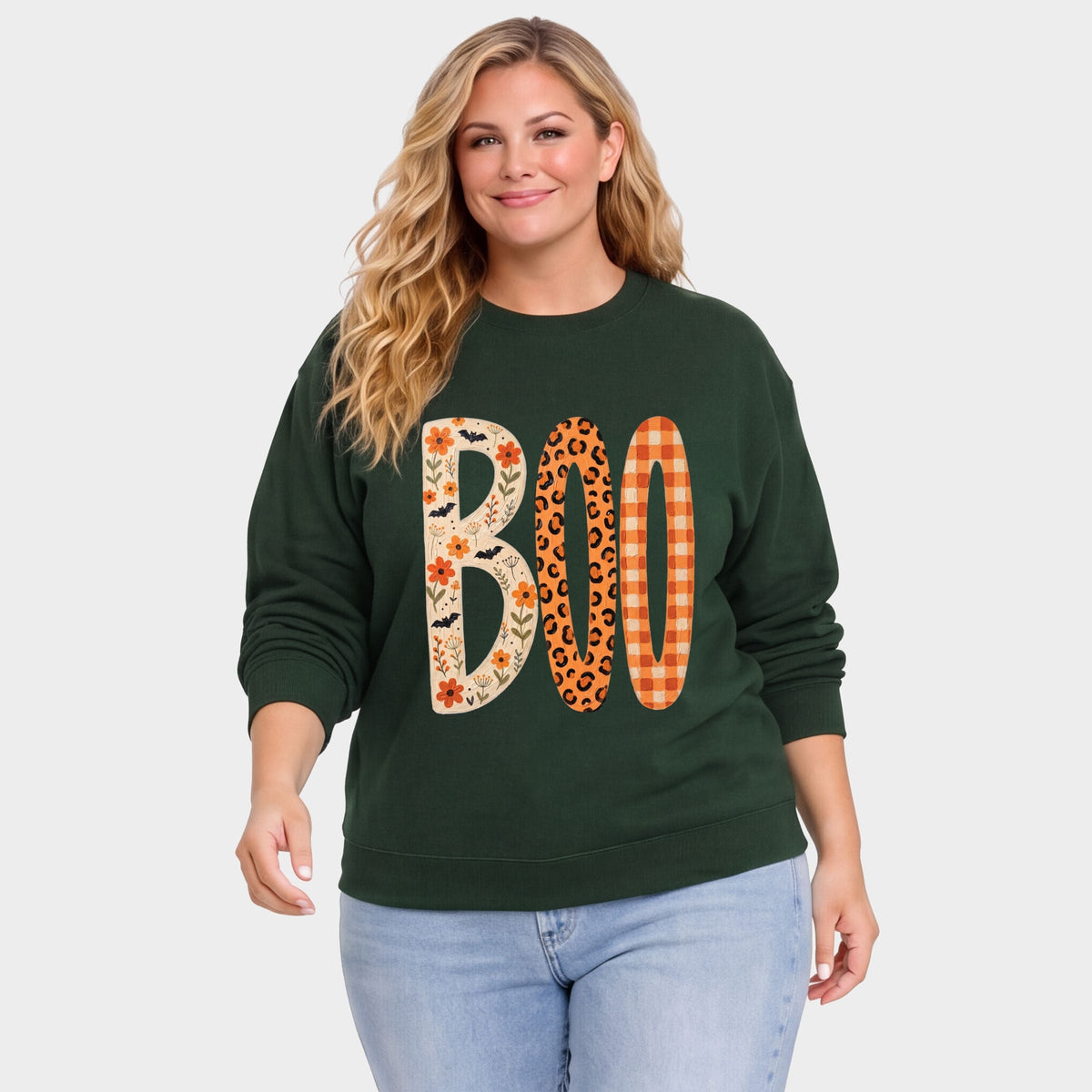 Boo Tall Pattern - Women's Plus Sweatshirt