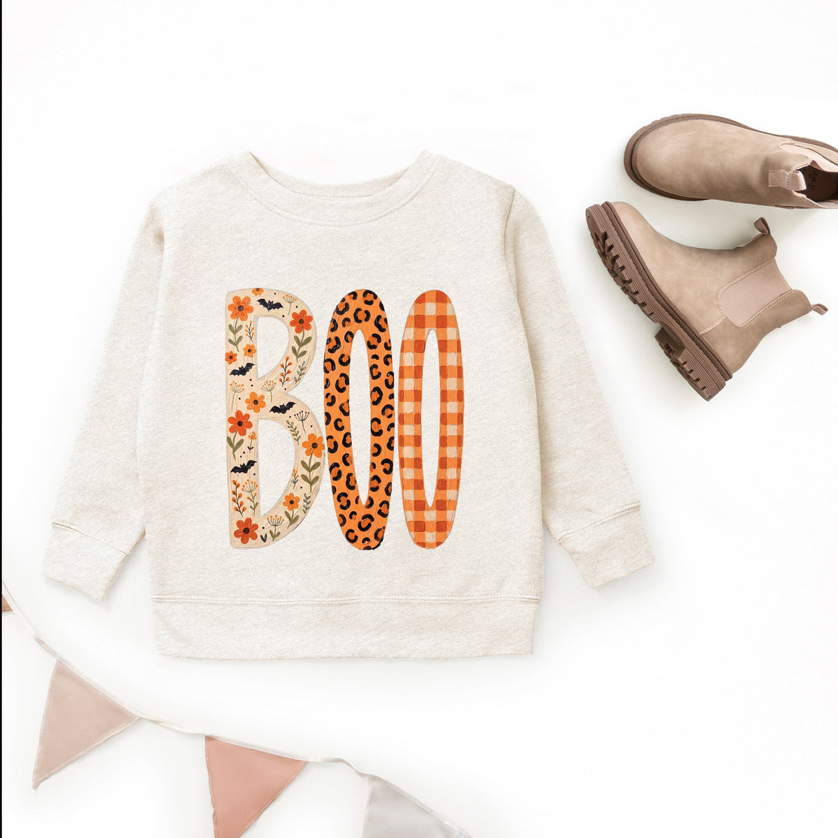 Boo Tall Pattern - Youth Graphic Sweatshirt