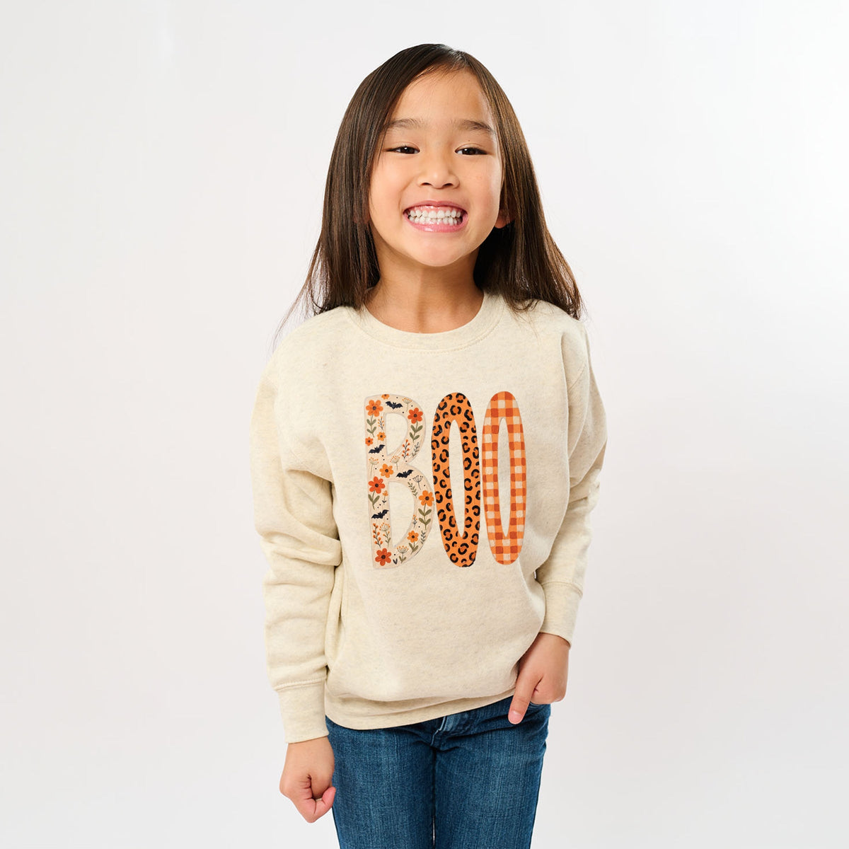 Boo Tall Pattern - Youth Graphic Sweatshirt