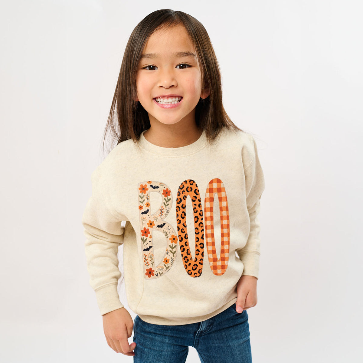 Boo Tall Pattern - Youth Graphic Sweatshirt