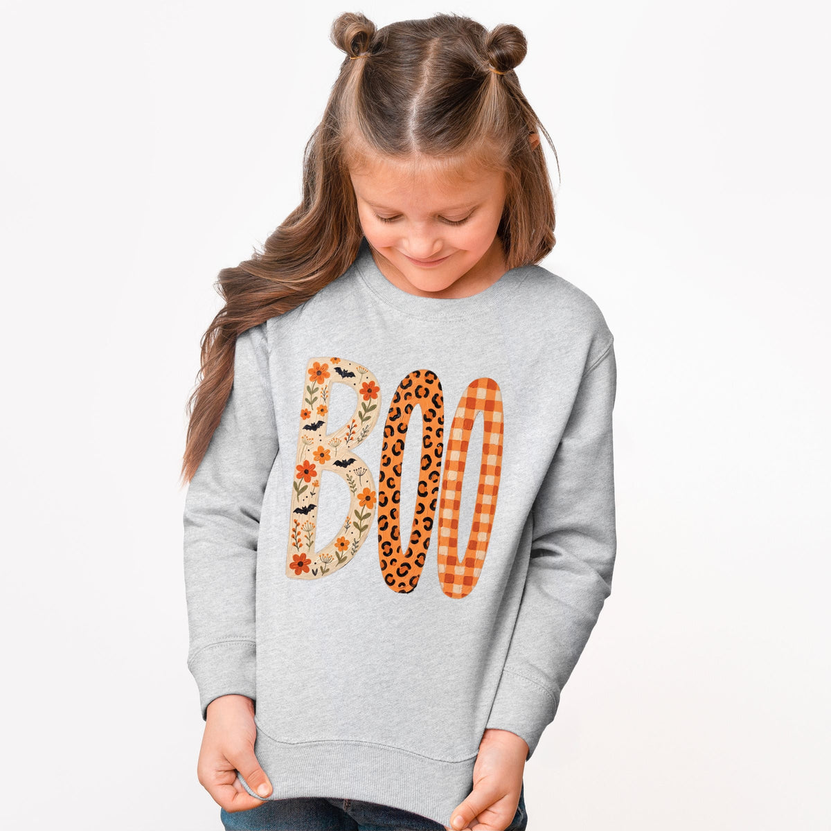 Boo Tall Pattern - Youth Graphic Sweatshirt