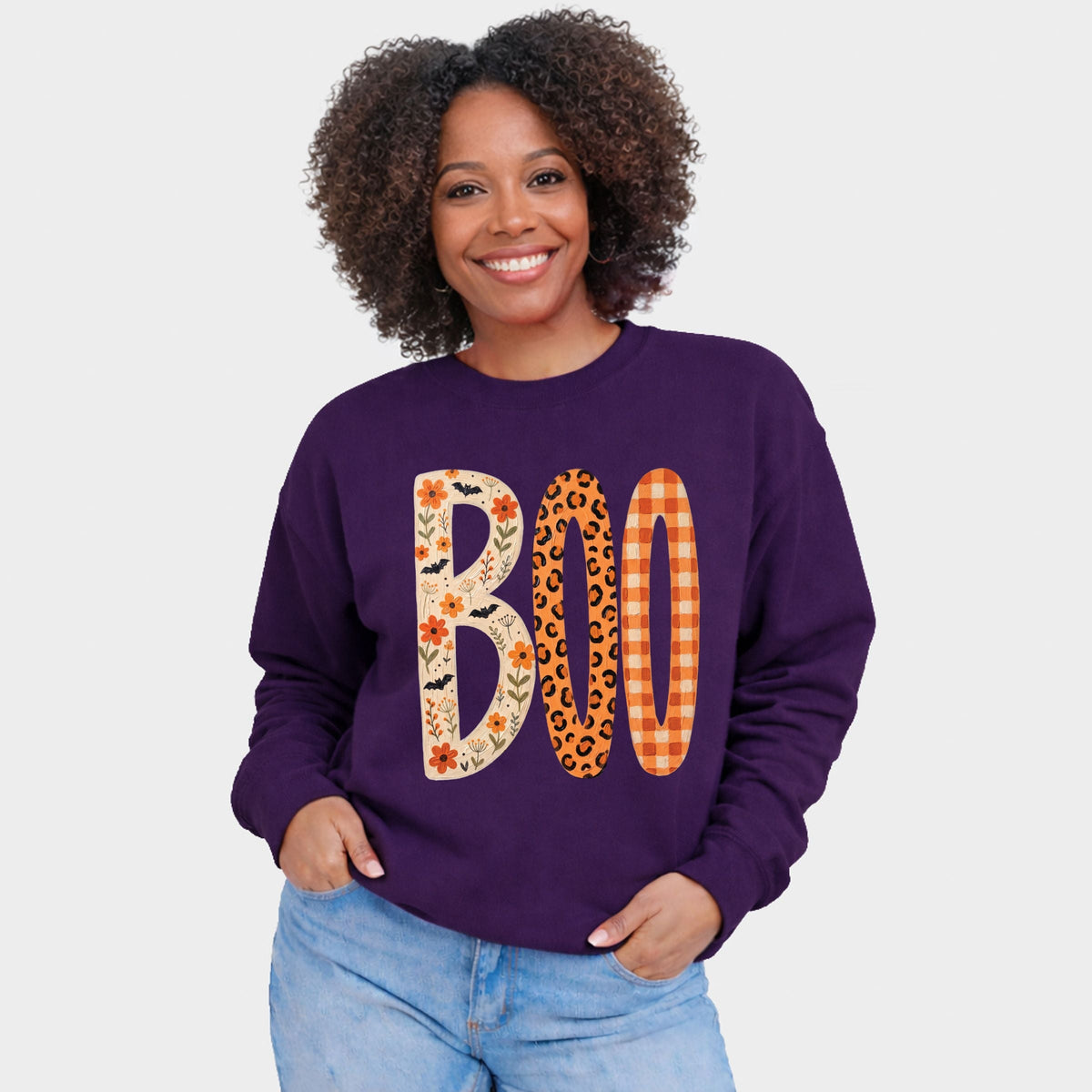 Boo Tall Pattern - Women's Graphic Sweatshirt