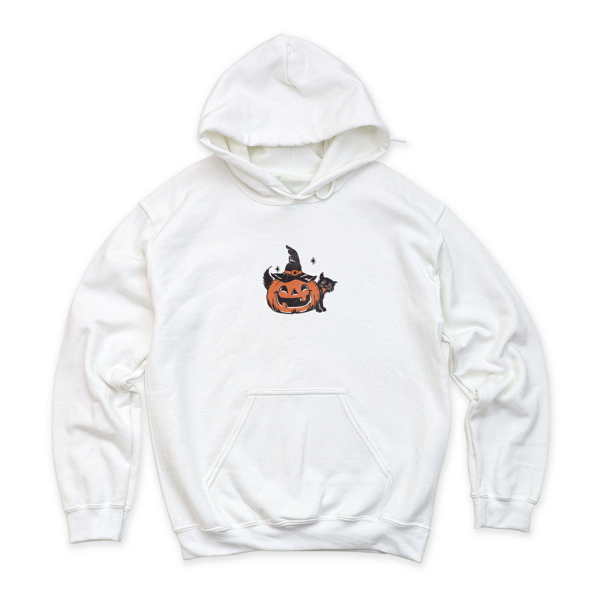 Pumpkin Witch and Cat - Women's Graphic Hoodie
