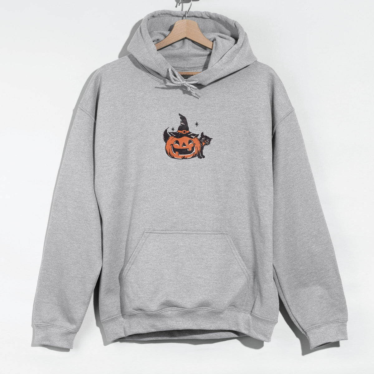 Pumpkin Witch and Cat - Women's Graphic Hoodie