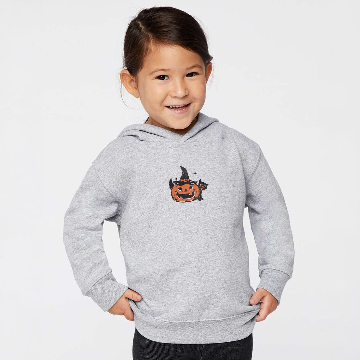 Pumpkin Witch and Cat - Toddler Hoodie