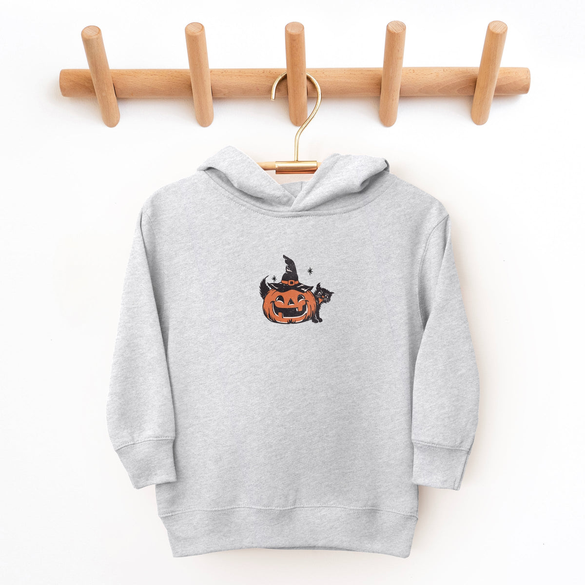 Pumpkin Witch and Cat - Toddler Hoodie