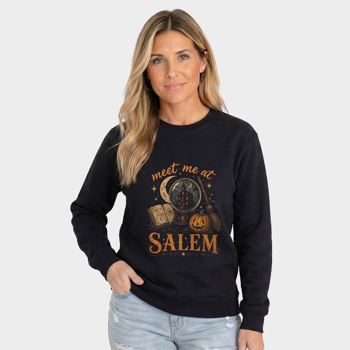 Meet Me At Salem Witch - Women's Graphic Sweatshirt