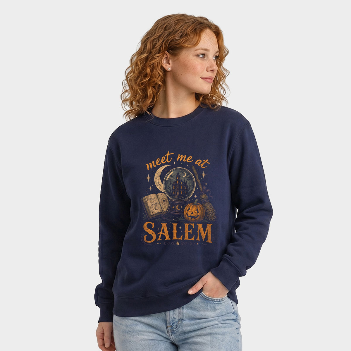 Meet Me At Salem Witch - Women's Graphic Sweatshirt