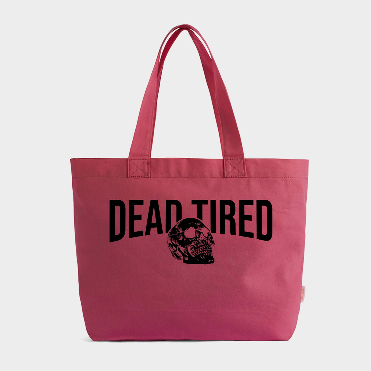 Dead Tired Skull - Zippered Canvas Tote