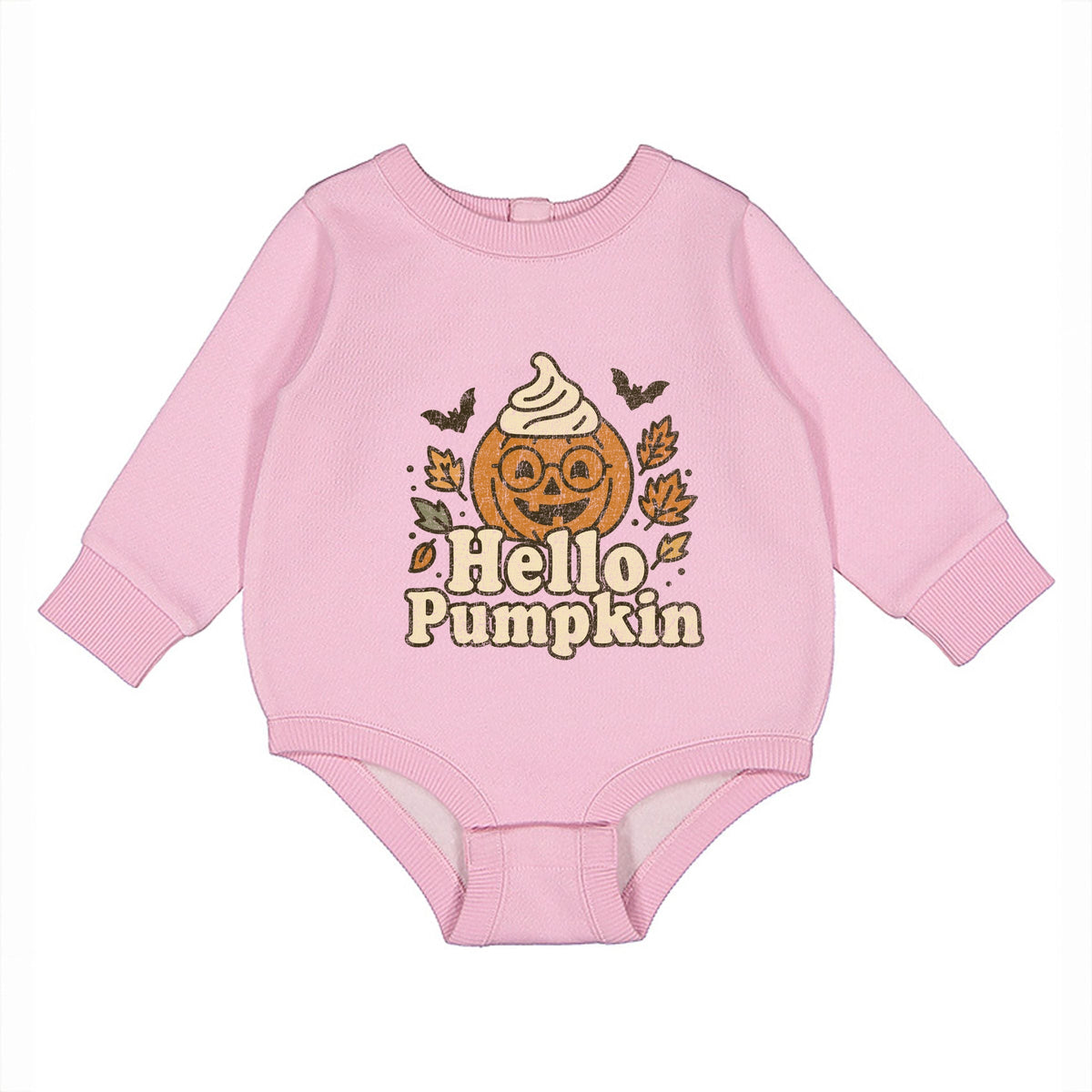 Hello Pumpkin Leaves - Infant Fleece BodySuit