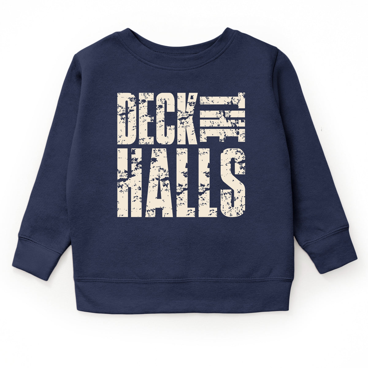Deck the Halls Block Distressed - Youth Graphic Sweatshirt