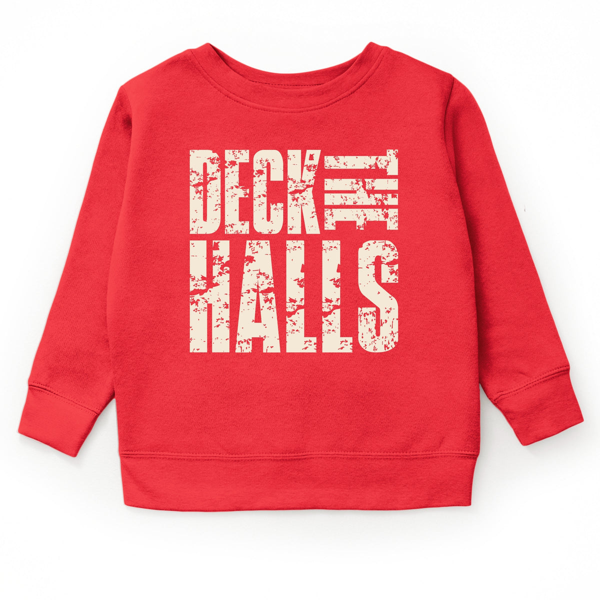 Deck the Halls Block Distressed - Youth Graphic Sweatshirt