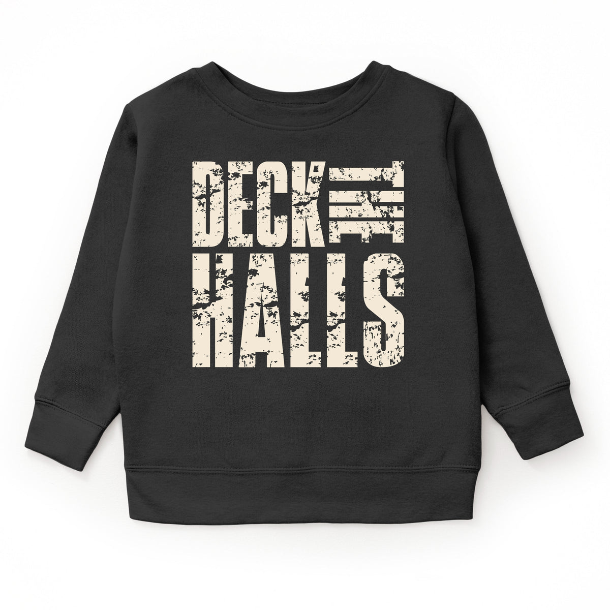 Deck the Halls Block Distressed - Youth Graphic Sweatshirt