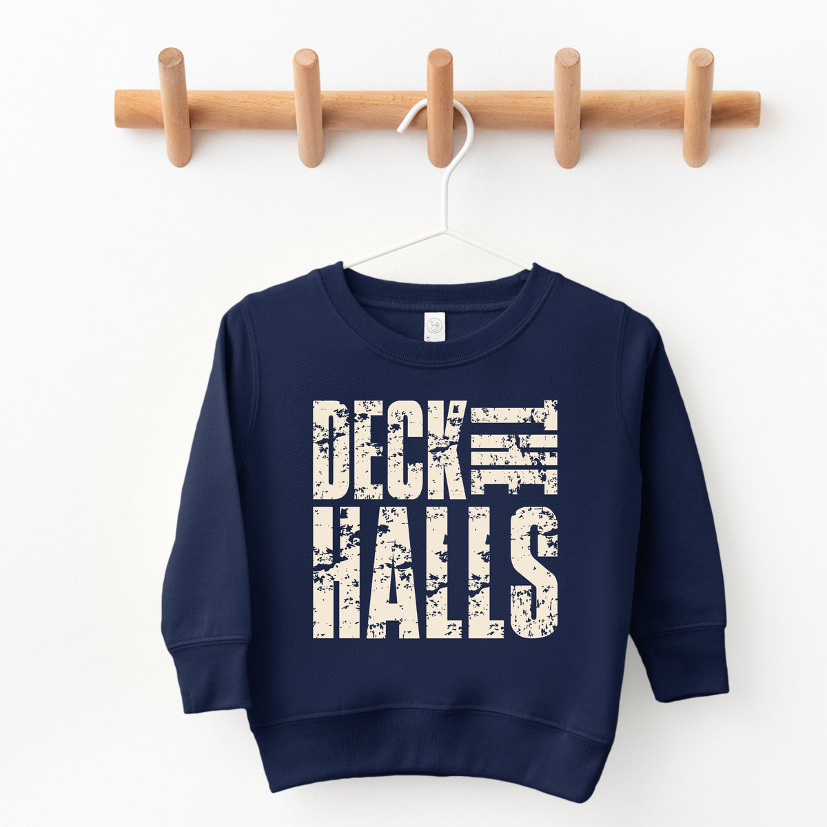 Deck the Halls Block Distressed - Toddler Graphic Sweatshirt